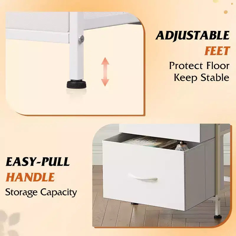 Table de chevet à 3 tiroirs – Commode en tissu, organisateur de rangement pour chambre à coucher