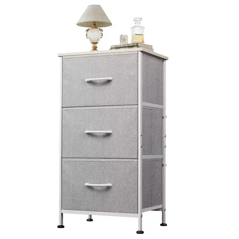 Table de chevet à 3 tiroirs – Commode en tissu, organisateur de rangement pour chambre à coucher