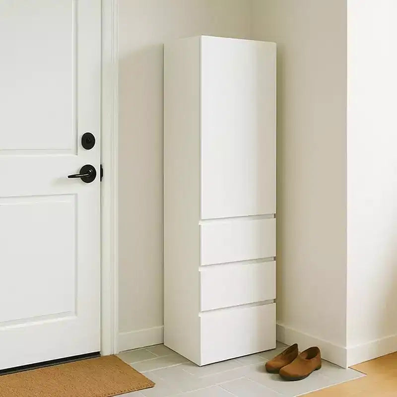 Armoire-penderie modulaire en bois avec tiroirs, coloris blanc