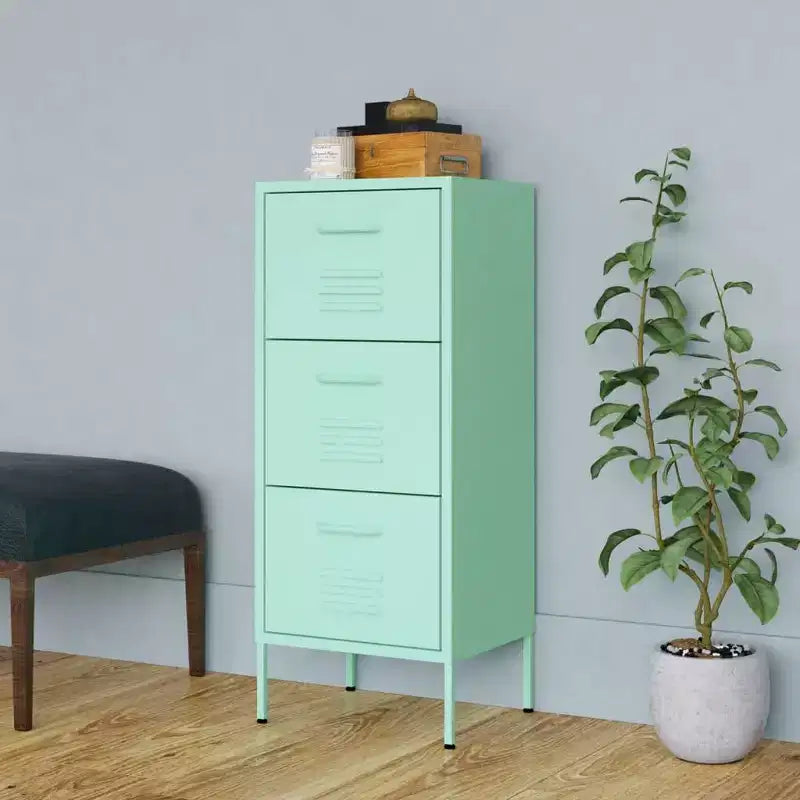 Armoire de rangement en acier bleu marine de taille moyenne avec pieds réglables - État neuf
