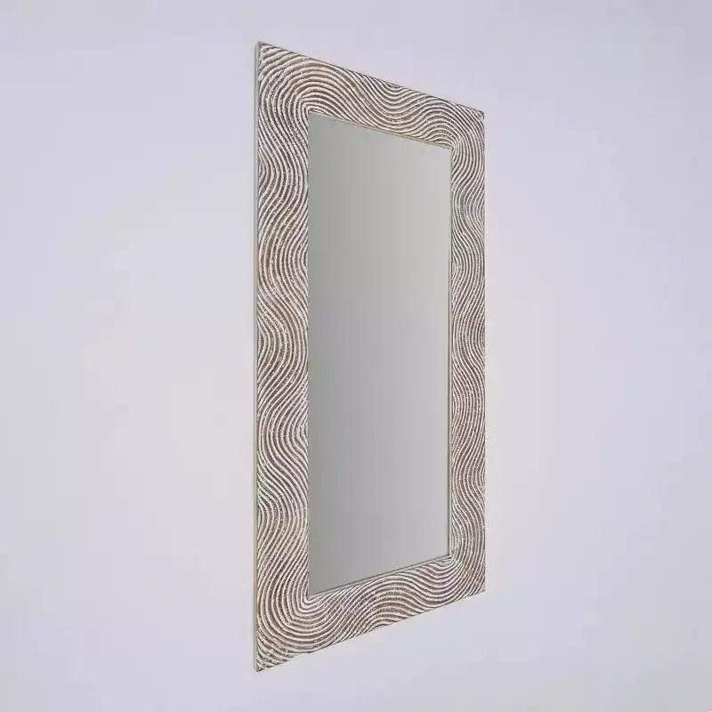 Miroir psyché rectangulaire en bois massif sculpté à la main Rétro 72