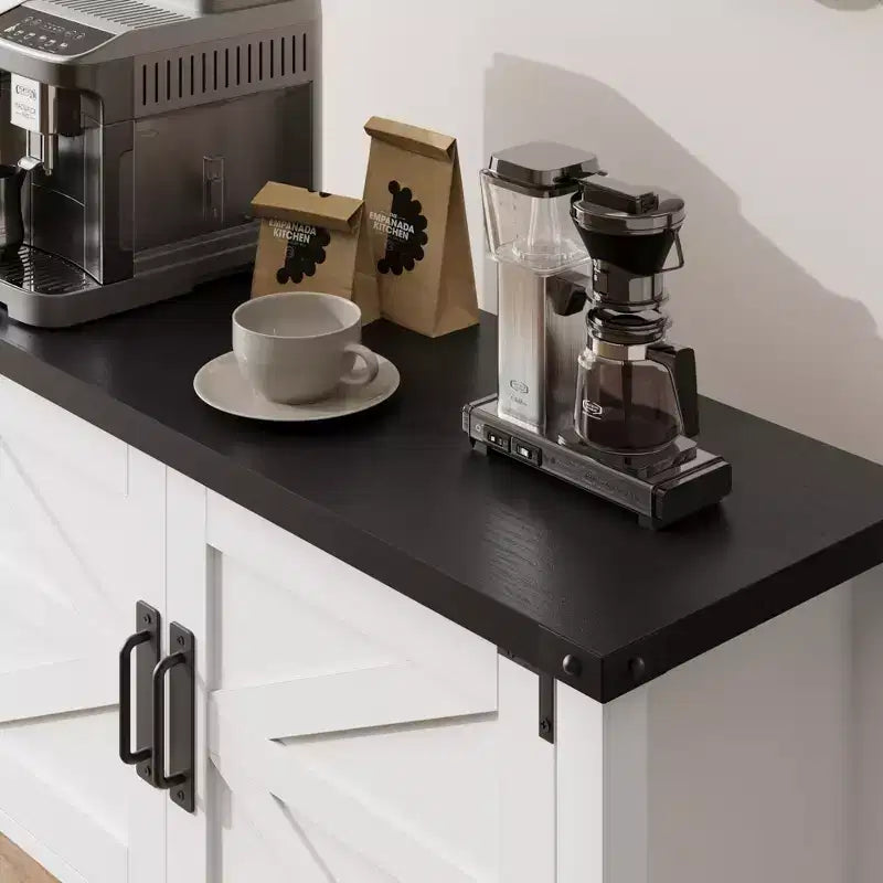 Console d'entrée avec rangement, meuble bar à café en bois