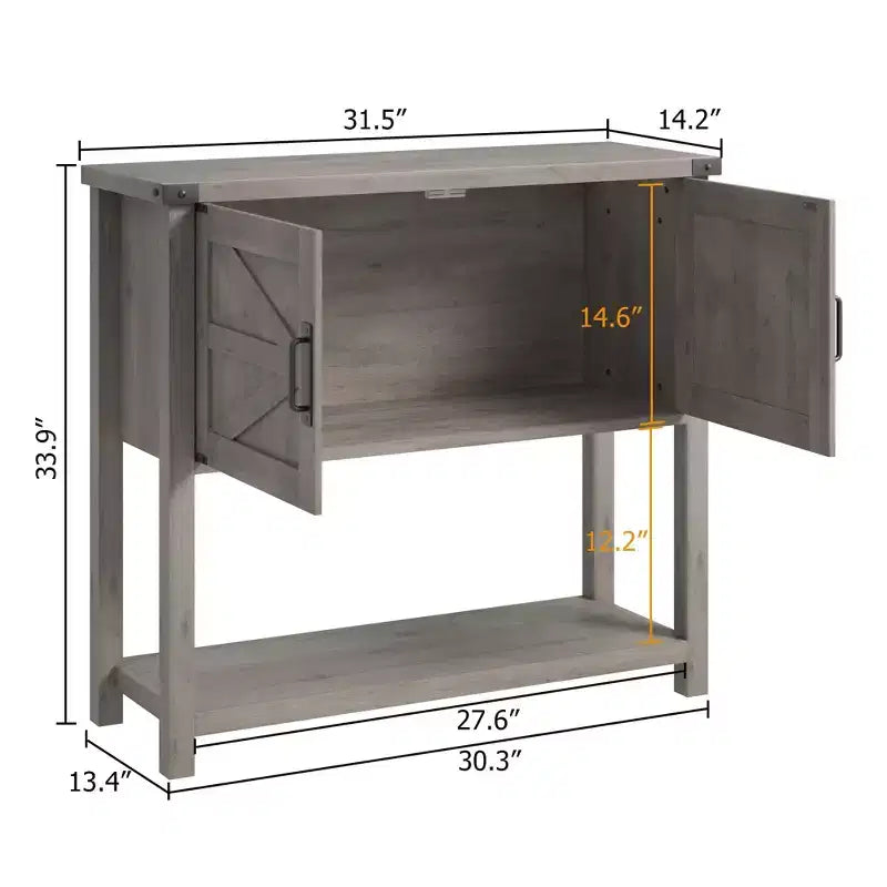 Console d'entrée avec rangement, meuble bar à café en bois