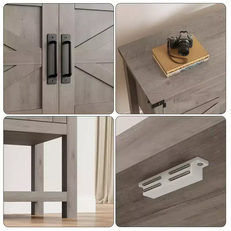 Console d'entrée avec rangement, meuble bar à café en bois