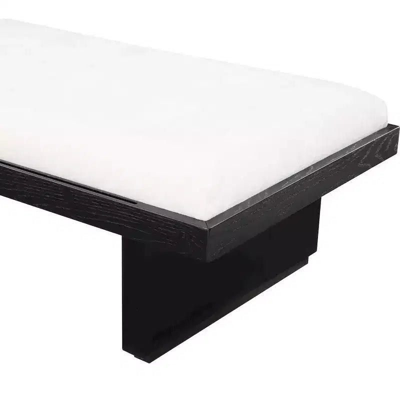 Banc rembourré en tissu chenille