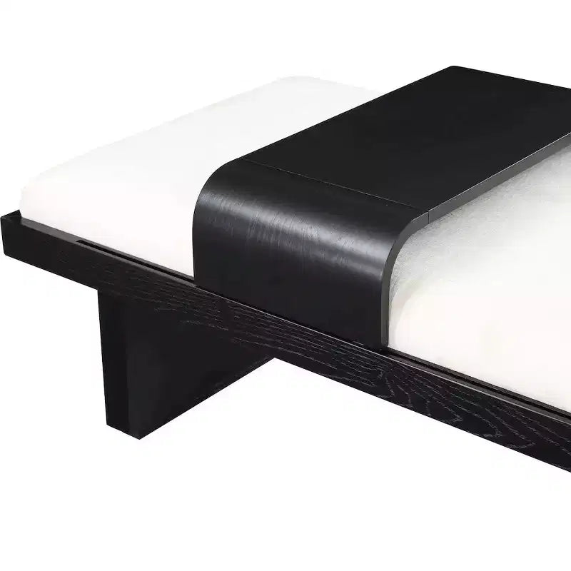 Banc rembourré en tissu chenille