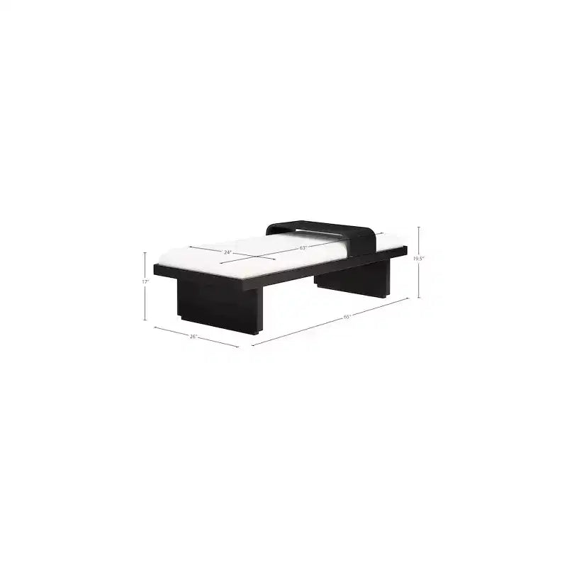 Banc rembourré en tissu chenille