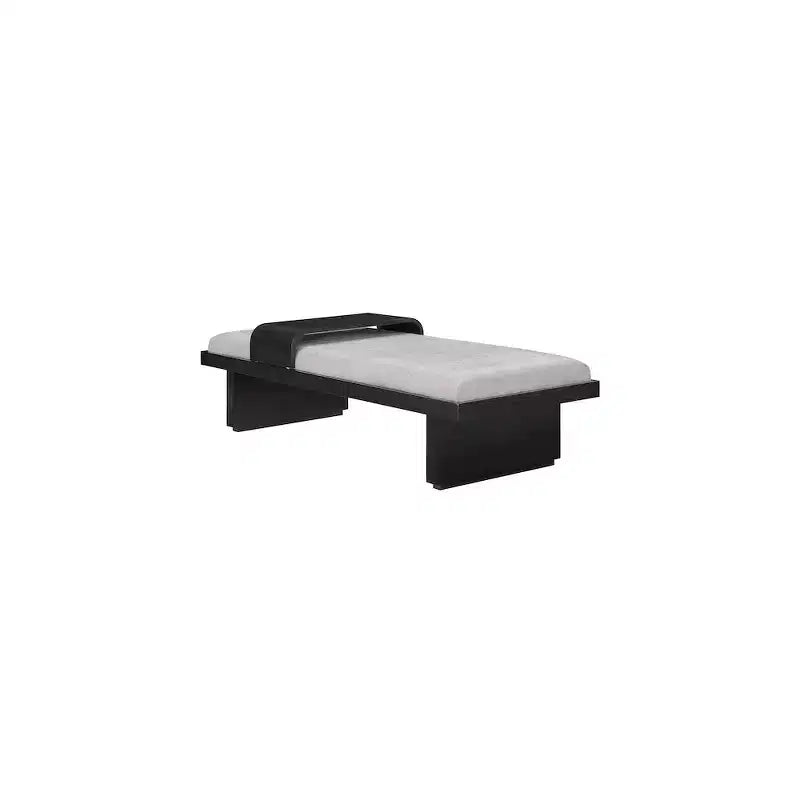 Banc rembourré en tissu chenille