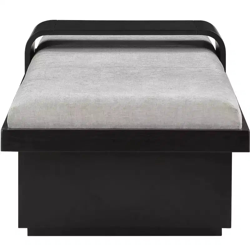Banc rembourré en tissu chenille