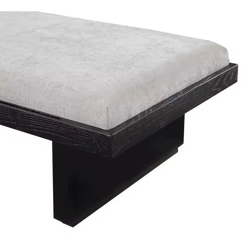 Banc rembourré en tissu chenille