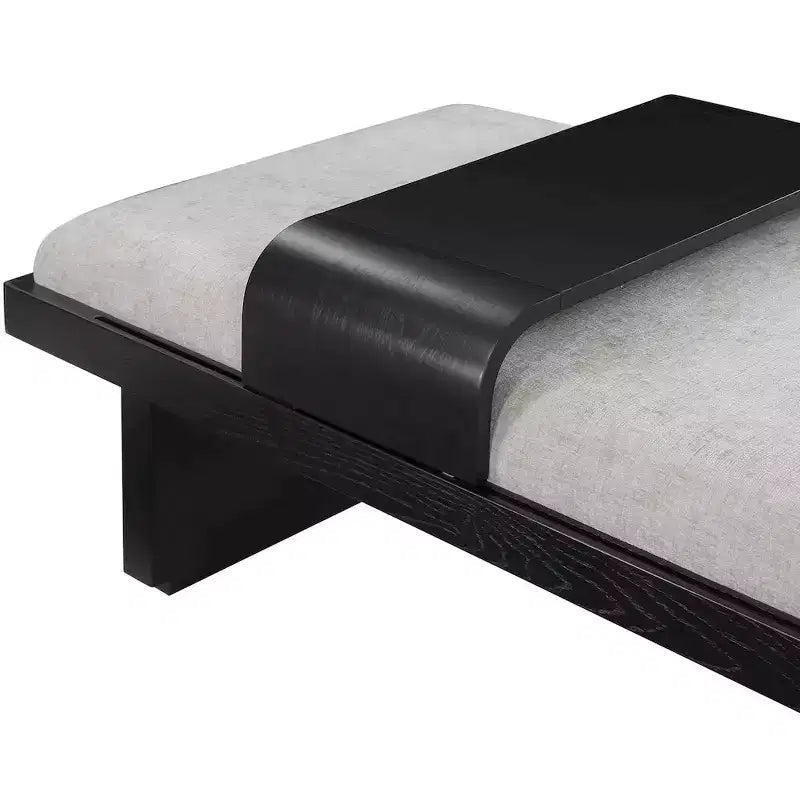 Banc rembourré en tissu chenille