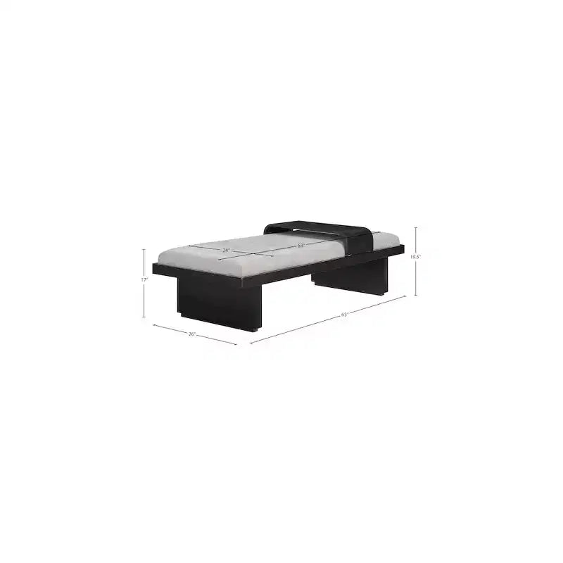 Banc rembourré en tissu chenille