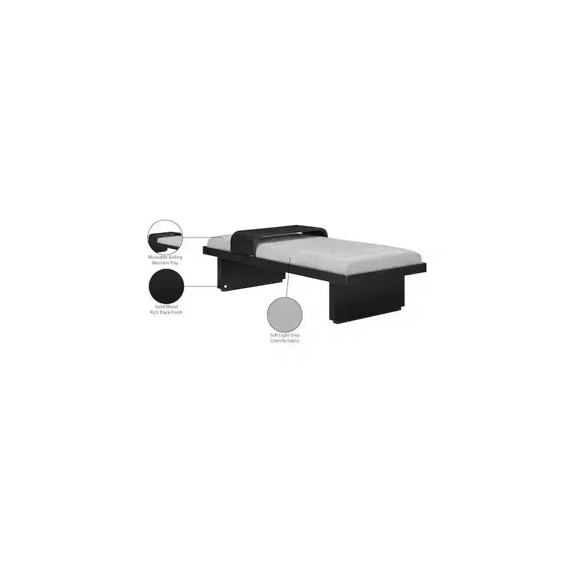 Banc rembourré en tissu chenille