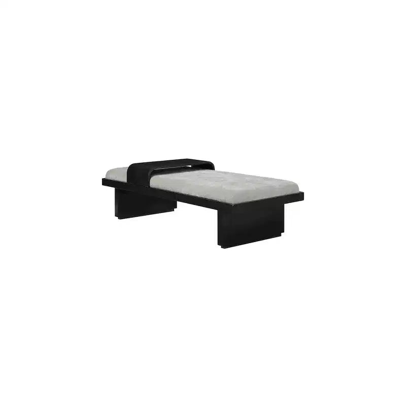 Banc rembourré en tissu chenille