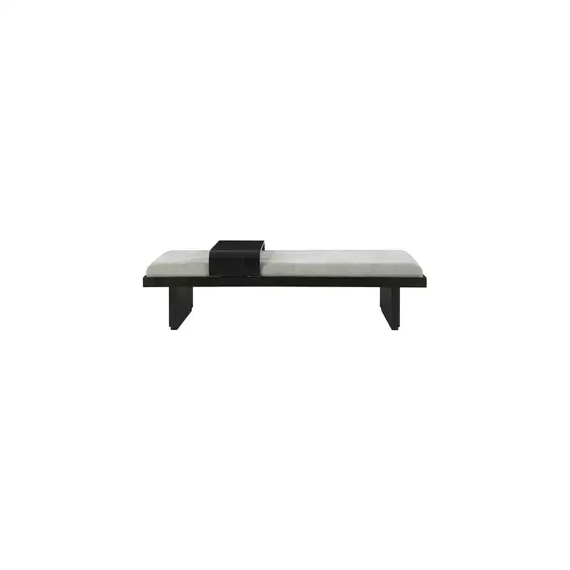 Banc rembourré en tissu chenille