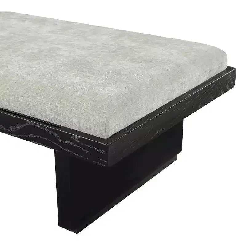 Banc rembourré en tissu chenille