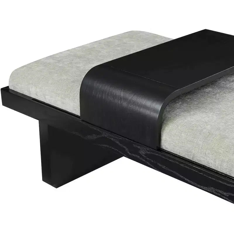 Banc rembourré en tissu chenille