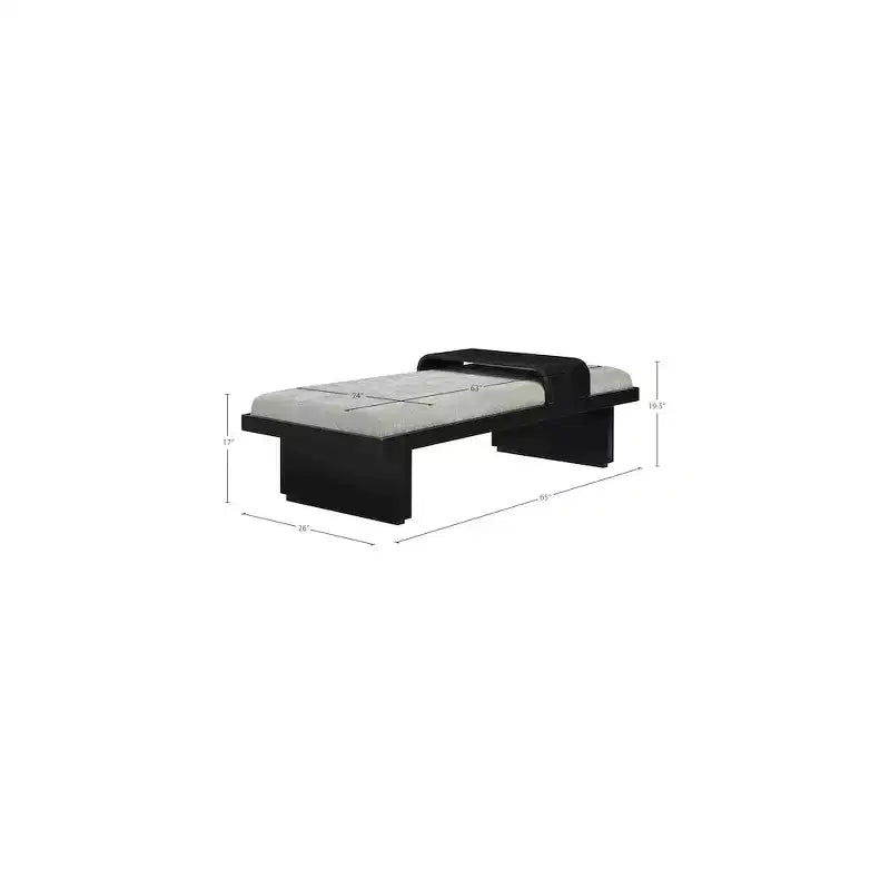 Banc rembourré en tissu chenille