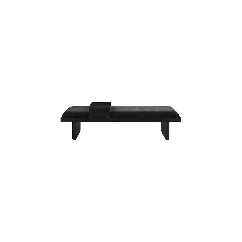 Banc rembourré en tissu chenille