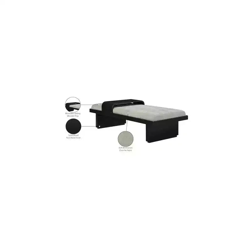 Banc rembourré en tissu chenille