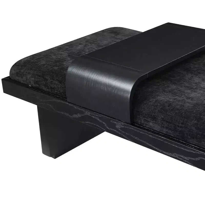 Banc rembourré en tissu chenille