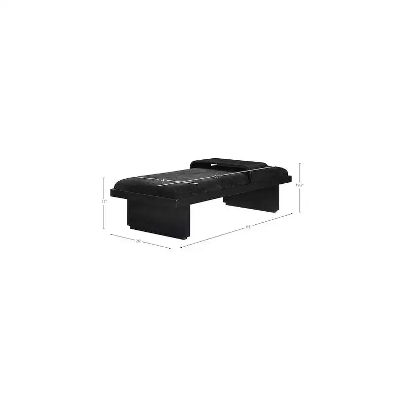 Banc rembourré en tissu chenille