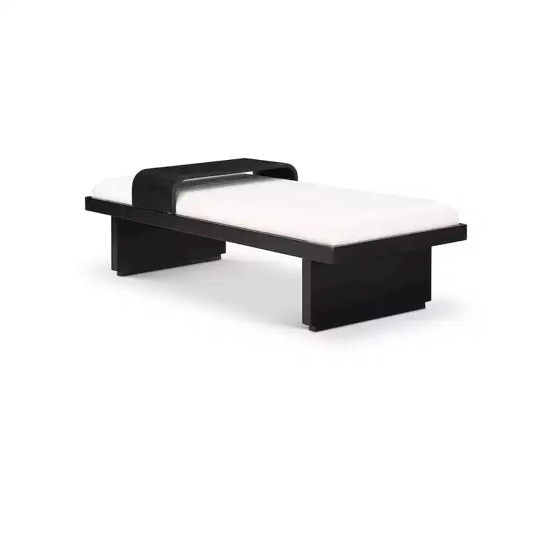 Banc rembourré en tissu chenille