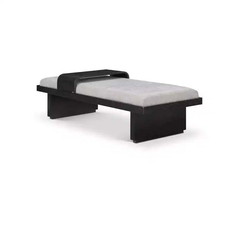 Banc rembourré en tissu chenille
