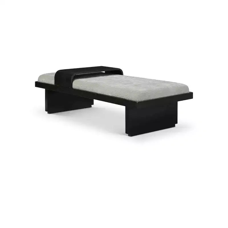 Banc rembourré en tissu chenille