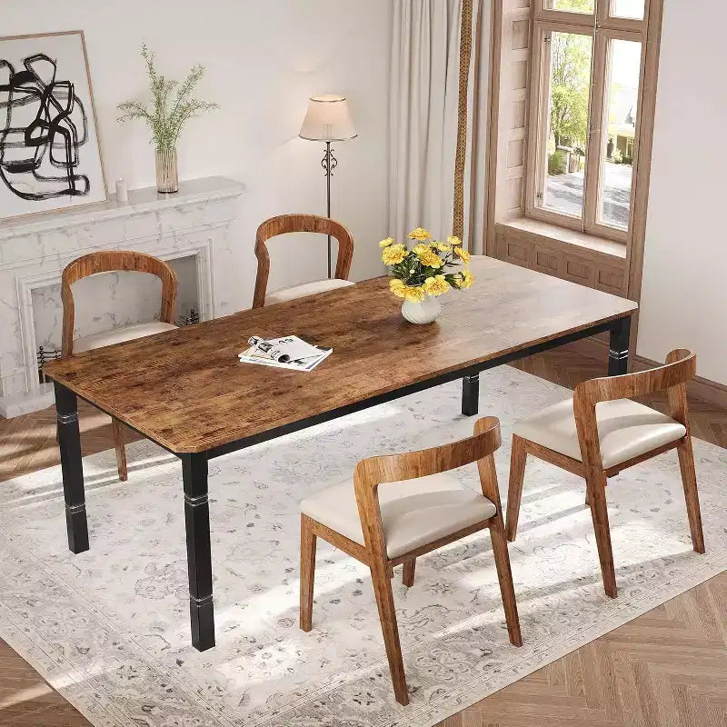 Table à manger de 200 cm pour 6 à 8 personnes - Table de cuisine industrielle