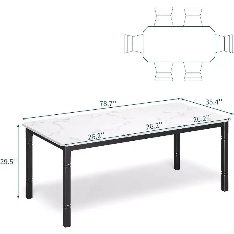 Table à manger de 200 cm pour 6 à 8 personnes - Table de cuisine industrielle