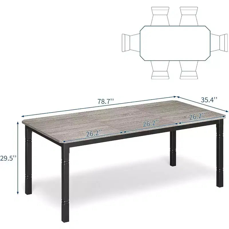 Table à manger de 200 cm pour 6 à 8 personnes - Table de cuisine industrielle