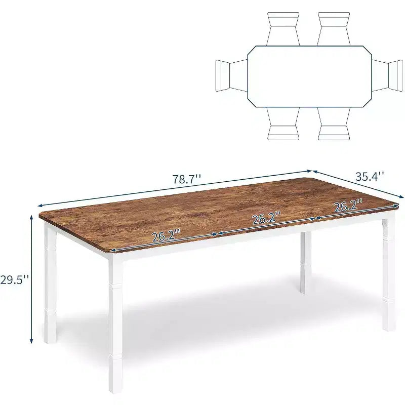 Table à manger de 200 cm pour 6 à 8 personnes - Table de cuisine industrielle