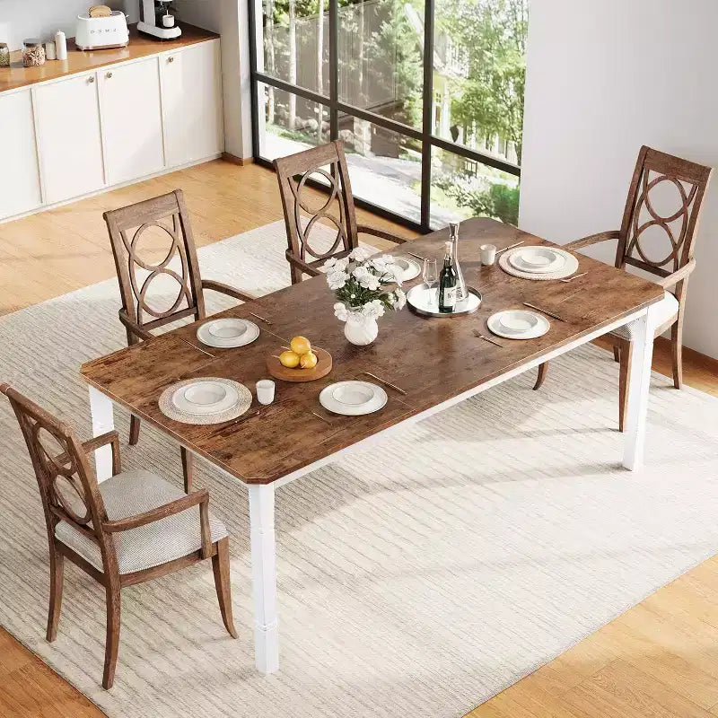 Table à manger de 200 cm pour 6 à 8 personnes - Table de cuisine industrielle