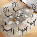 78.7 Farmhouse Dining Table for 6-8 People - Industrial Kitchen Table with Metal Frame & Chamfered Corners, for Dining Room, Small Space