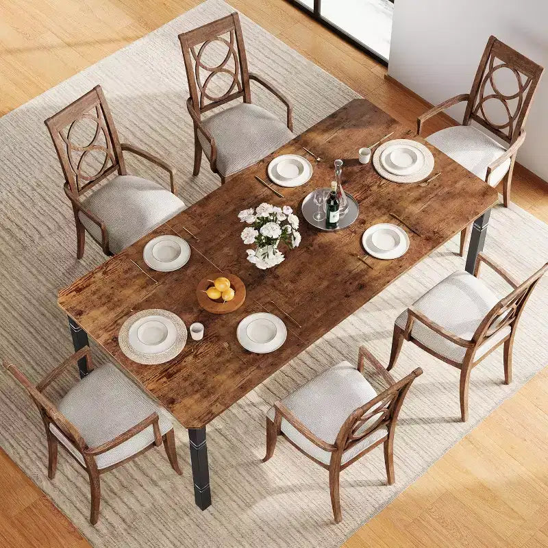 Table à manger de 200 cm pour 6 à 8 personnes - Table de cuisine industrielle