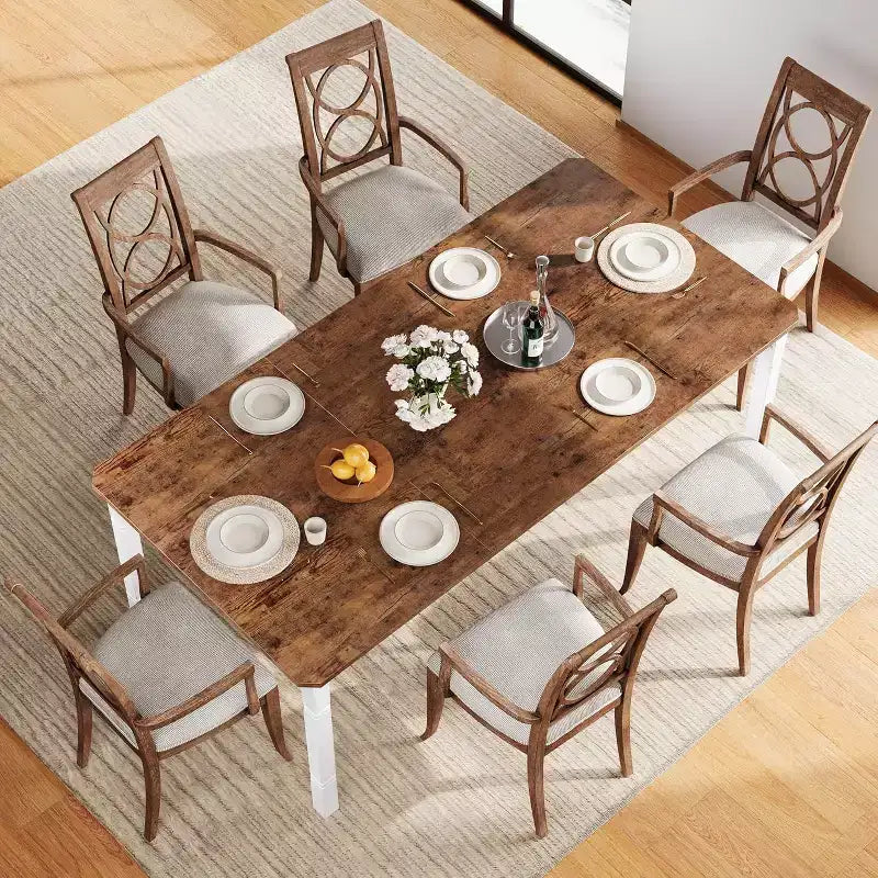 Table à manger de 200 cm pour 6 à 8 personnes - Table de cuisine industrielle