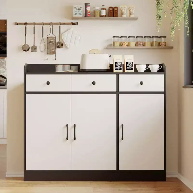 42.5 Sideboard Buffet Cabinet with Adjustable Shelves, Wooden Kitchen Storage Cabinet, Modern Coffee Bar Buffet Table