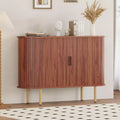 47 Fluted Sideboard Cabinet with Sliding Doors, Modern Wood Storage Cabinet w/Adjustable Shelves, for Living Room, Kitchen, Dining Room