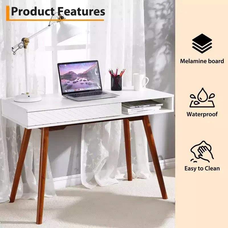 Bureau d'ordinateur 109 cm, Petite table d'écriture moderne et simple pour bureau