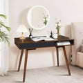 Computer Desk 43 Inch, Small Office Writing Table - Modern Simple Work Desk with Drawer & Open Storage Cubby, White for Home Bedroom
