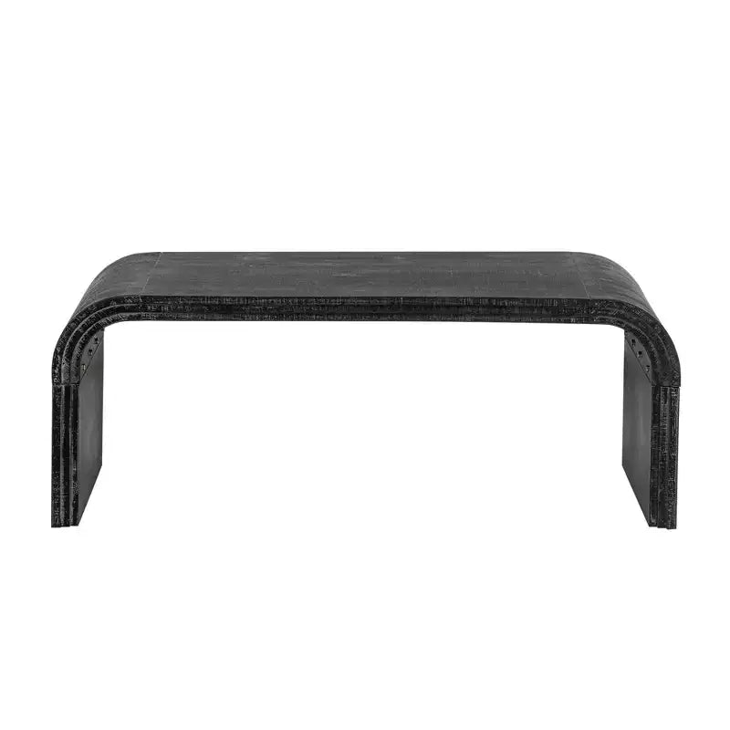 Table basse avec design Art Déco incurvé pour salon ou salle à manger noir antique