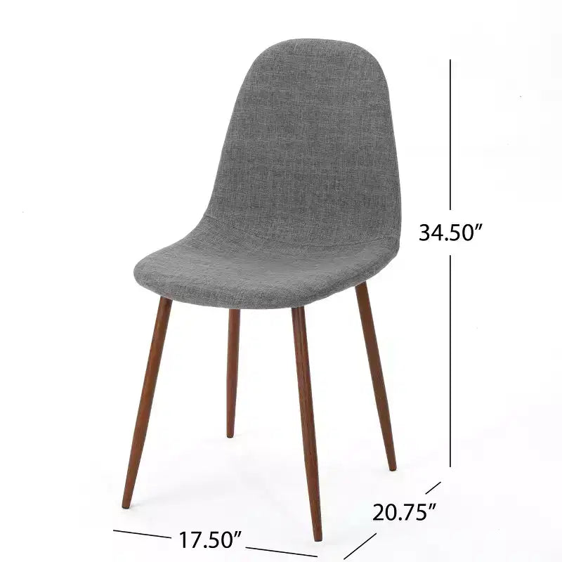 Chaises de salle à manger capitonnées en tissu de style Mid-Century Modern