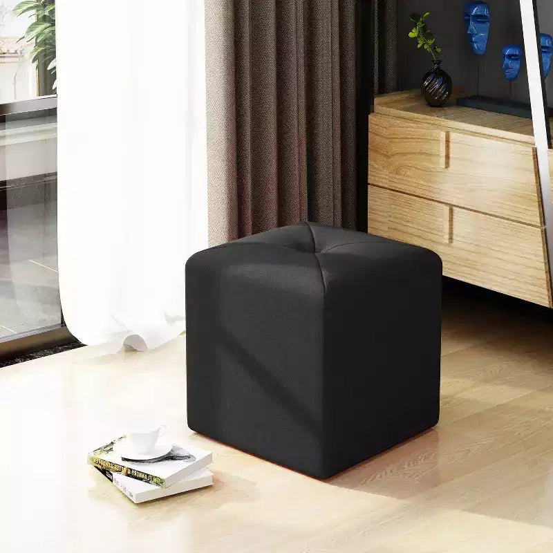 GDFStudio Brooks Contemporary Fabric Tufted Square Ottoman
