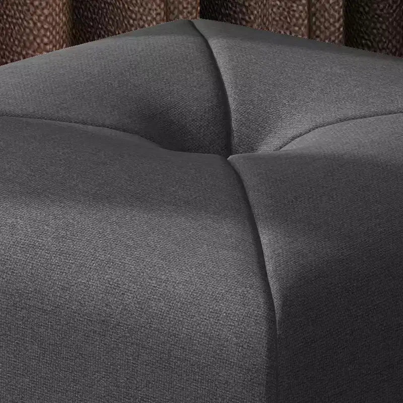 Pouf carré capitonné en tissu contemporain