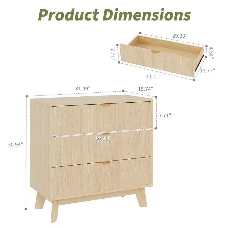 Commodes à 3 tiroirs, Commodes de placard cannelées modernes