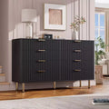 8 Drawer Dresser for Bedroom, Fluted 54 Wide Modern Chest of Drawers with Deep Drawers, Wooden Dresser Organizer for Living Room, Hallway, Kids Room