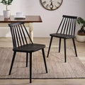 GDFStudio Boyd Farmhouse Spindle Back Plastic Dining Chairs (Set of 2)