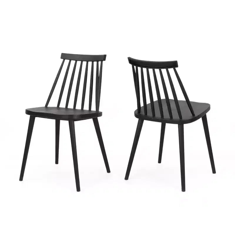 Chaises de salle à manger en plastique à dossier fuseau de style ferme