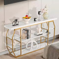 Console en marbre, table console moderne à 3 niveaux pour le rangement ouvert